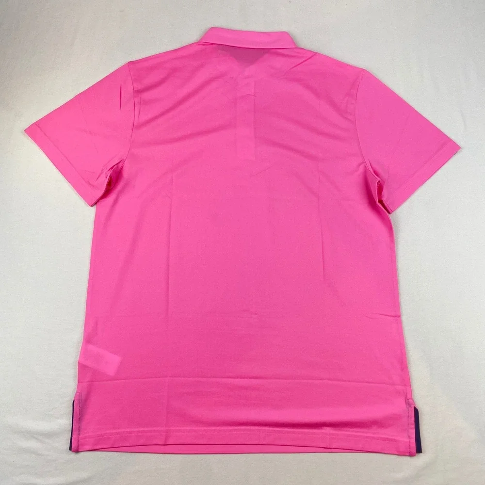 Ralph Lauren Mens Pro Fit Polo Shirt Pink Short Sleeve Performance Large NWOT